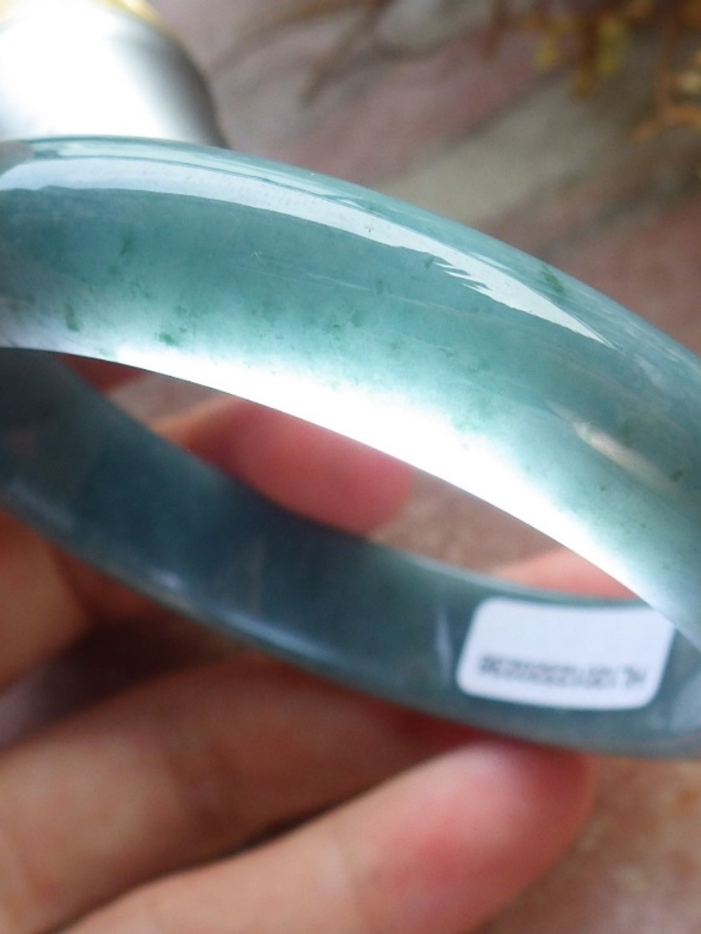 56mm Certified Hand Carved Green Natural A JADE Circle Jadeite Bangle Bracelet